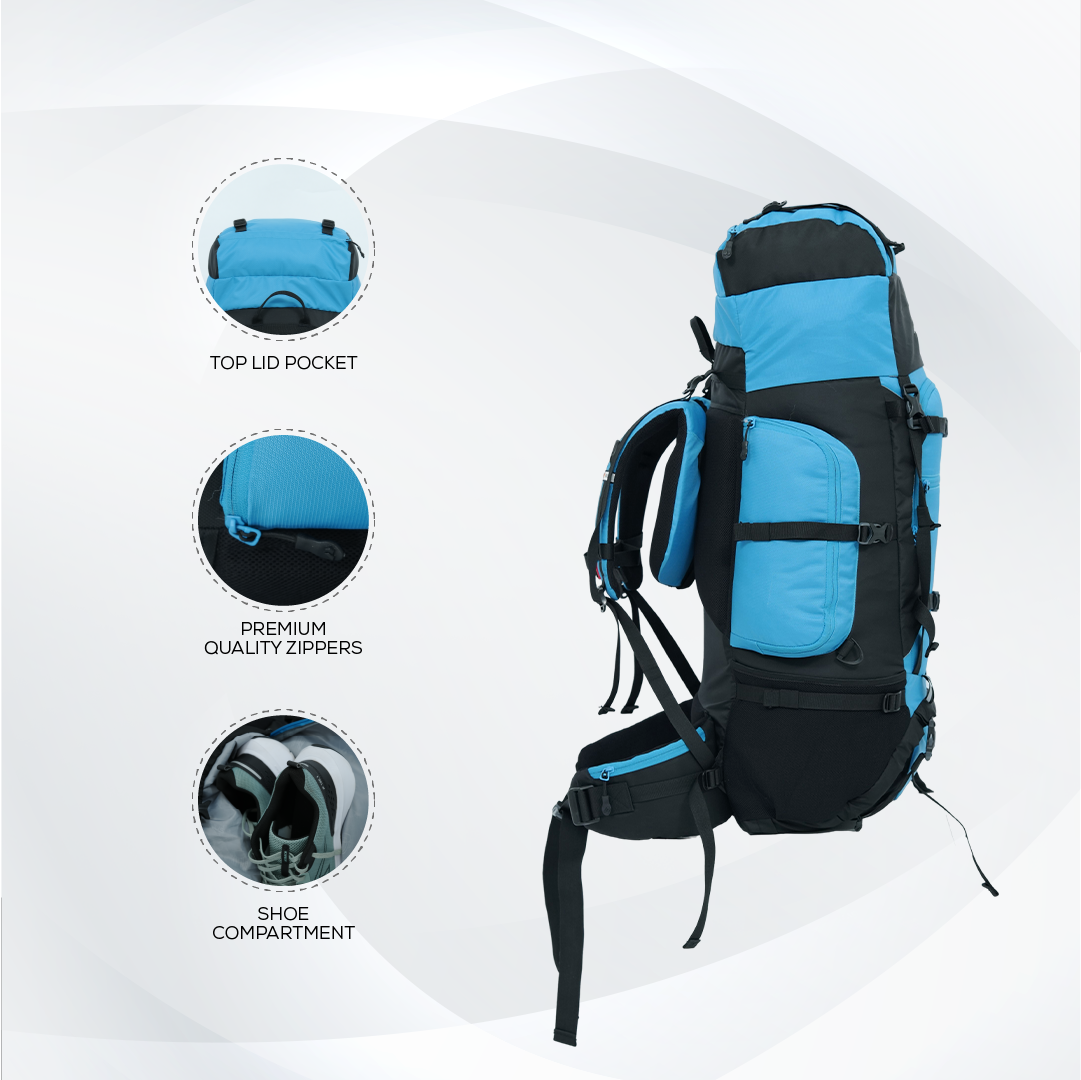 Sky blue trekking bag