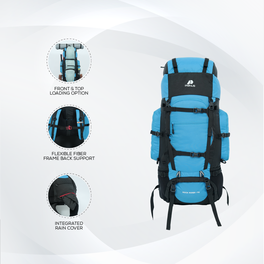 Sky blue trekking bag