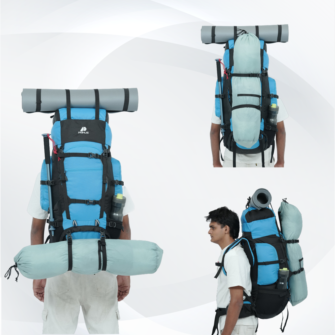 Sky blue trekking bag